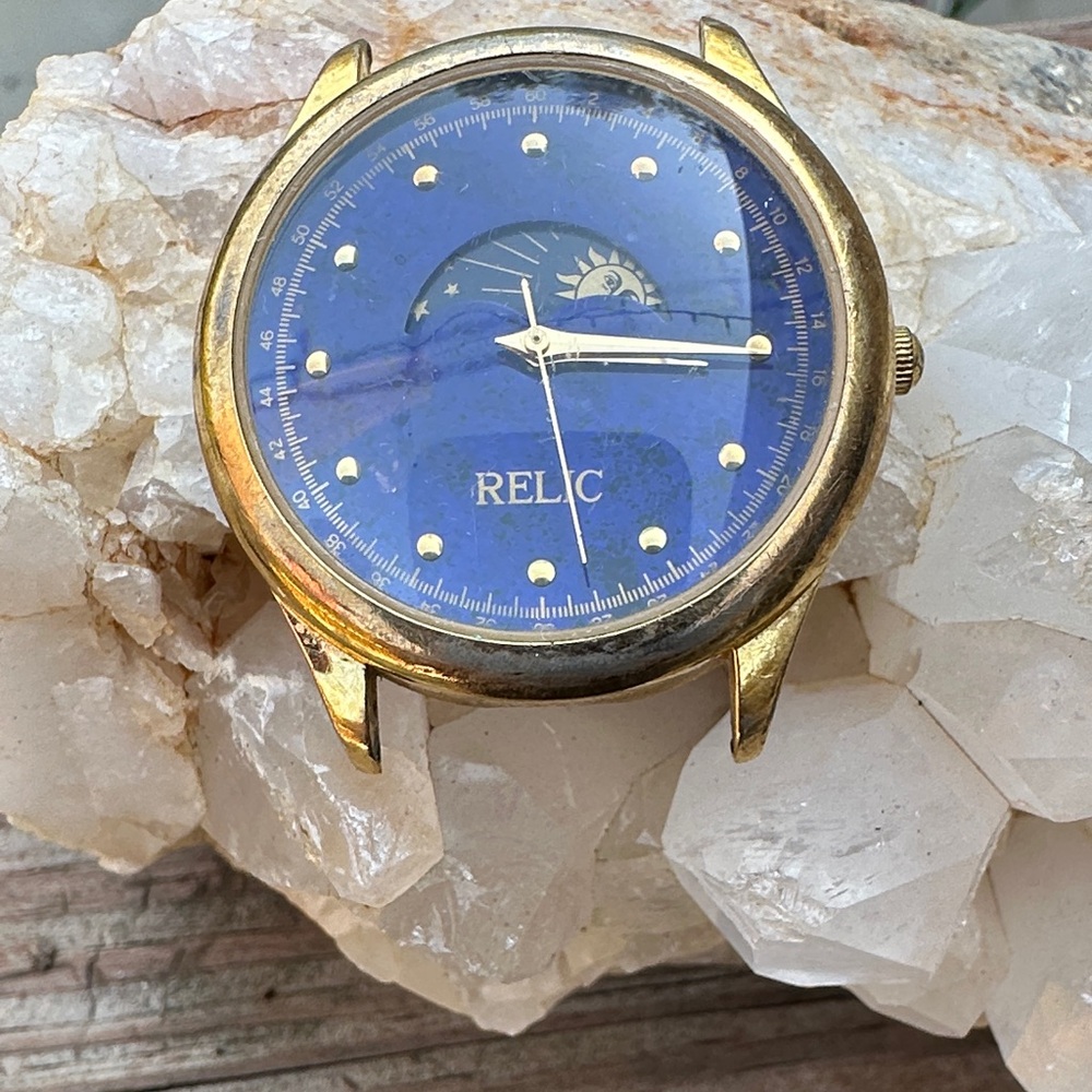 Relic Gold Smartwatch with Blue Sun Dial Vintage no band